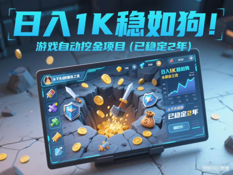 日入1K稳如狗!游戏自动挖金项目(已稳定2年),永不失业的副业之选【揭秘】-小白网创