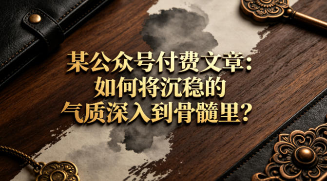 某公众号付费文章:如何将沉稳的气质深入到骨髓里?-小白网创