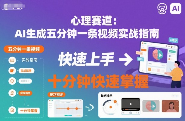 心理赛道:AI生成五分钟一条视频实战指南,十分钟快速掌握-小白网创