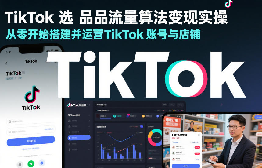 TikTok选品流量算法变现实操，从零开始搭建并运营TikTok账号与店铺-小白网创