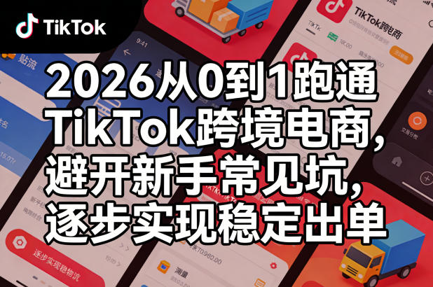 2026从0到1跑通TikTok跨境电商，避开新手常见坑，逐步实现稳定出单-小白网创