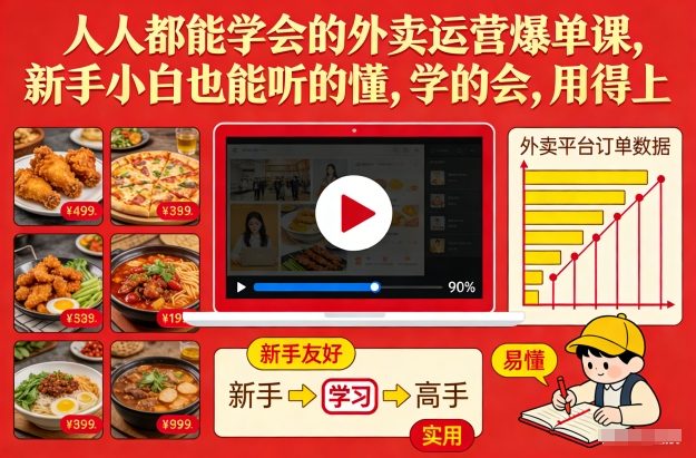 人人都能学会的外卖运营爆单课,新手小白也能听的懂,学的会,用得上-小白网创