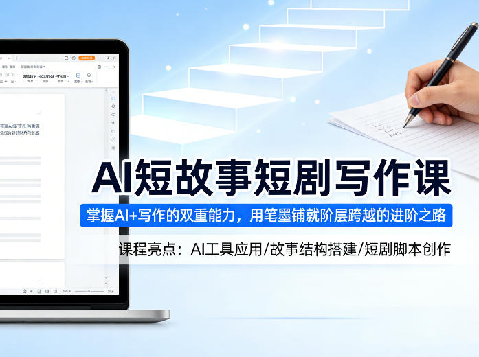 AI短故事短剧写作课，掌握AI+写作的双重能力，用笔墨铺就阶层跨越的进阶之路-小白网创