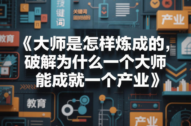 大师是怎样炼成的,破解为什么一个大师,能成就一个产业【电子书】-小白网创
