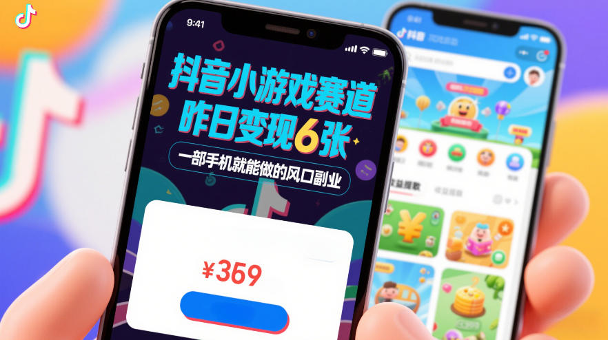 抖音小游戏赛道，昨日变现600+，零基础一部手机就能做的风口副业【揭秘】-小白网创