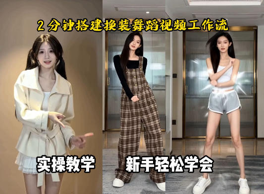 通过Coze工作流，制作《跳舞卡点换装视频》，两分钟制作完成，从0到1演示搭建过程-小白网创