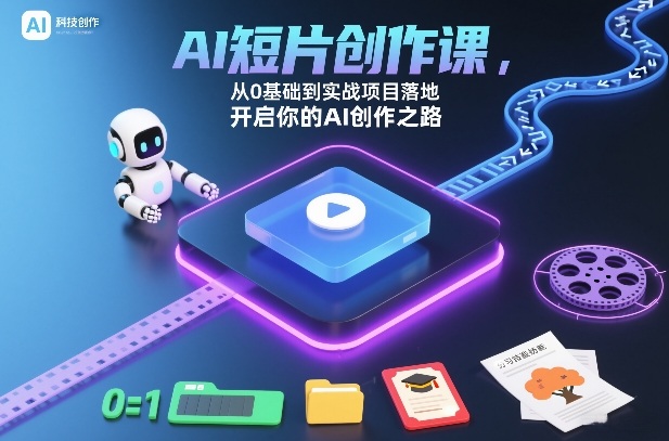 AI短片创作课，从0基础到实战项目落地，开启你的AI创作之路（更新）-小白网创