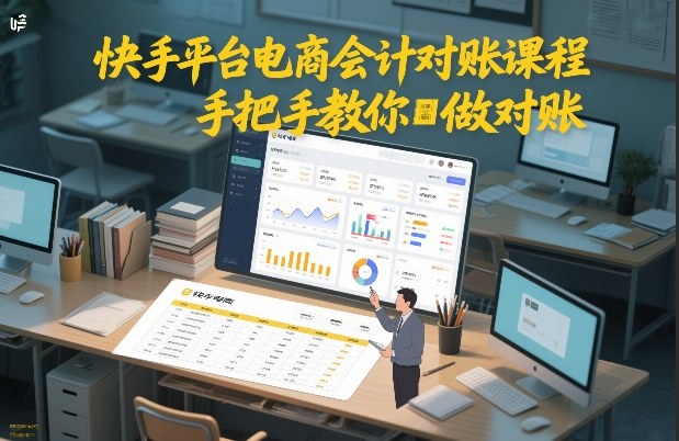 快手平台电商会计对账课程，手把手教你做对账-小白网创