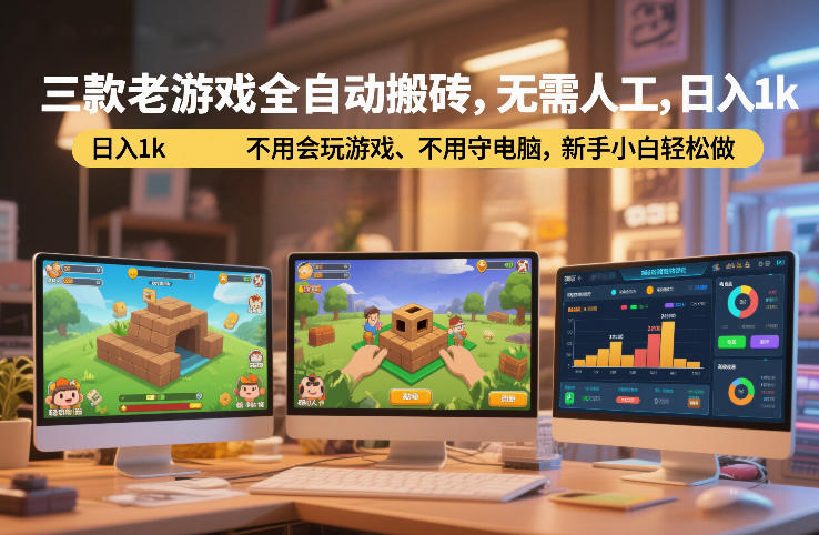 三款老游戏全自动搬砖,无需人工,日入1k,不用会玩游戏、不用守电脑,新手小白轻松做【揭秘】-小白网创