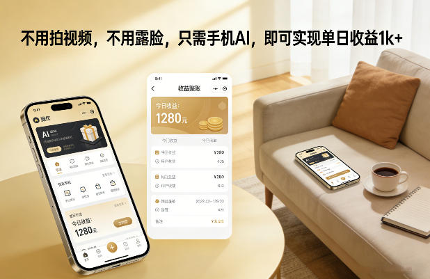 不用拍视频，不用露脸，只需手机AI，即可实现单日收益1k+【揭秘】-小白网创