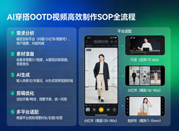 AI穿搭OOTD视频高效制作SOP全流程，适配抖音小红书视频号全平台-小白网创