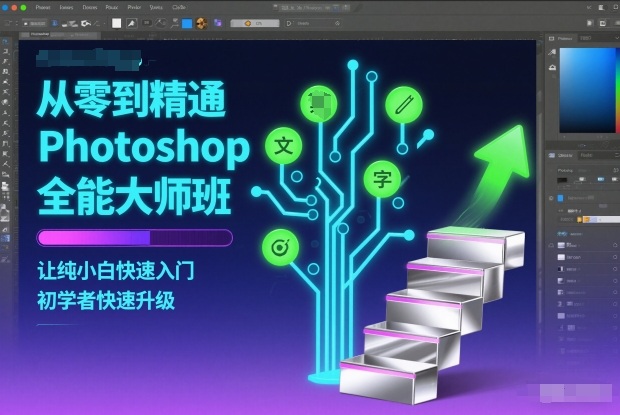 从零到精通Photoshop全能大师班，让纯小白快速入门，初学者快速升级-小白网创