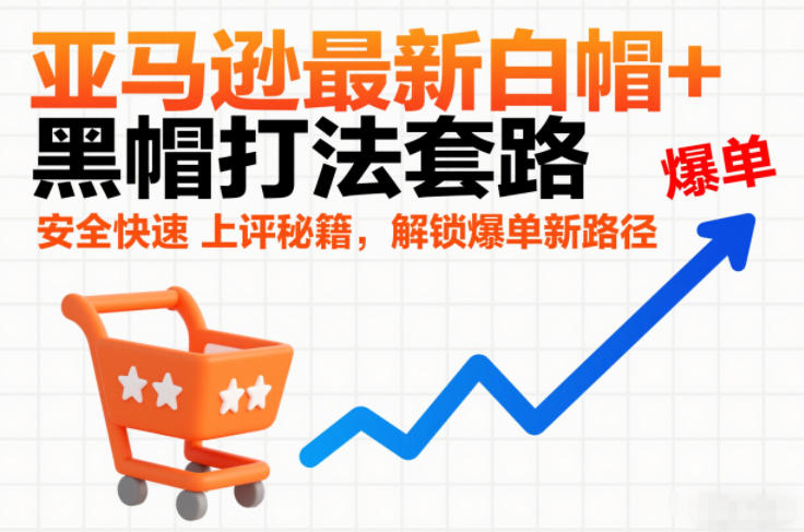 亚马逊最新白帽+黑帽打法套路,安全快速上评秘籍,解锁爆单新路径-小白网创