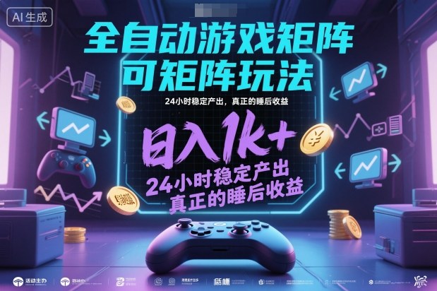 全自动游戏掘金,可矩阵操作,日入1k+,24小时稳定产出,真正的睡后收益【揭秘】-小白网创