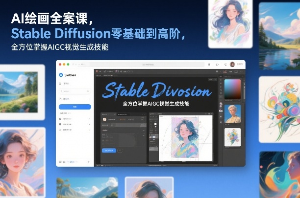 AI绘画全案课，Stable Diffusion零基础到高阶，全方位掌握AIGC视觉生成技能-小白网创