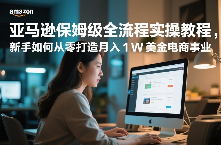 亚马逊保姆级全流程实操教程，新手如何从零打造月入1W美金电商事业-小白网创