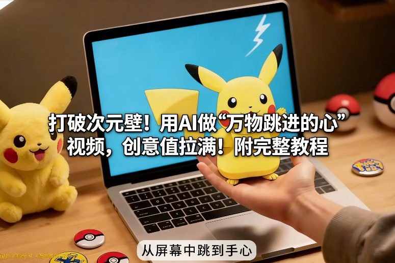 打破次元壁！用AI做【万物跳进手心】视频，创意值拉满！附完整教程-小白网创
