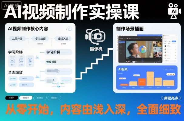 AI视频制作实操课,从零开始,内容由浅入深,全面细致-小白网创
