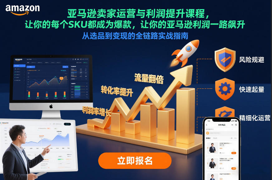 亚马逊卖家运营与利润提升课程，让你的每个SKU都成为爆款，让你的亚马逊利润一路飙升（更新12月）-小白网创