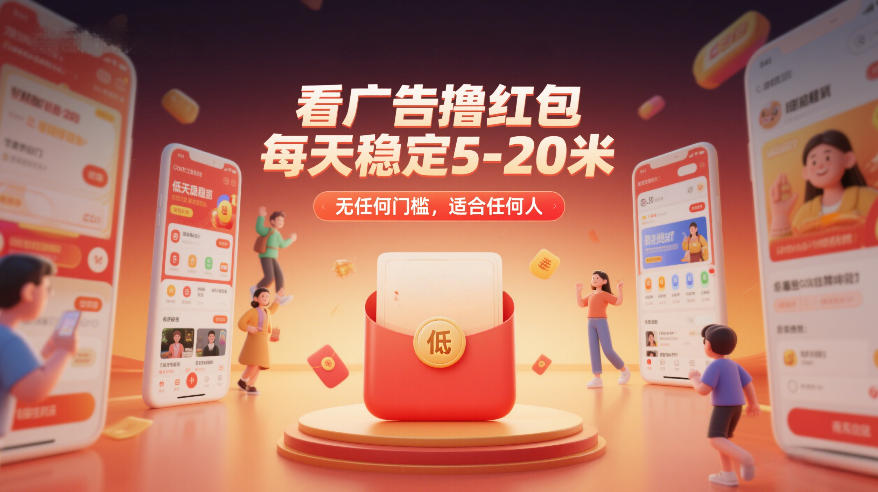 看广告撸红包，每天稳定5-20米，无任何门槛，适合任何人-小白网创