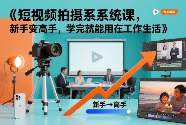 短视频拍摄系统课，新手变高手，学完就能用在工作生活-小白网创