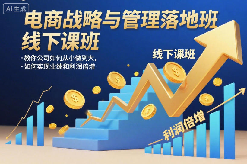 电商战略与管理落地班线下课,教你公司如何从小做到大,如何实现业绩和利润倍增【录音】-小白网创
