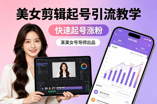 某美女号导师出品：美女剪辑起号引流教学，快速起号涨粉-小白网创