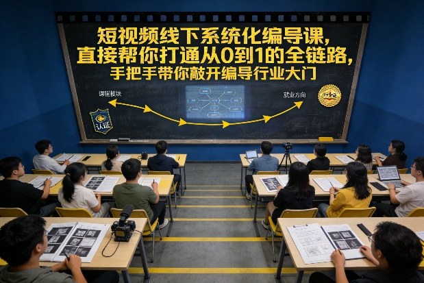 短视频线下系统化编导课,直接帮你打通从0到1的全链路,手把手带你敲开编导行业大门-小白网创