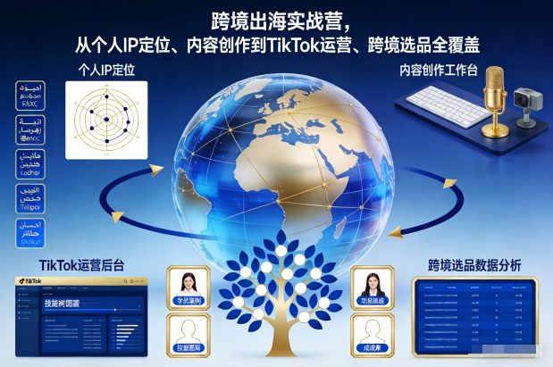 跨境出海实战营，从个人IP定位、内容创作到TikTok运营、跨境选品全覆盖-小白网创