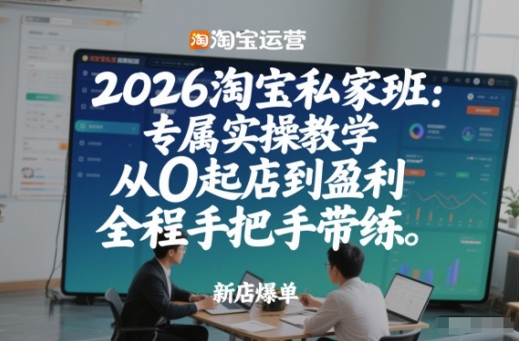 2026淘宝私家班:专属实操教学,从0起店到盈利,全程手把手带练(更新26年2月)-小白网创