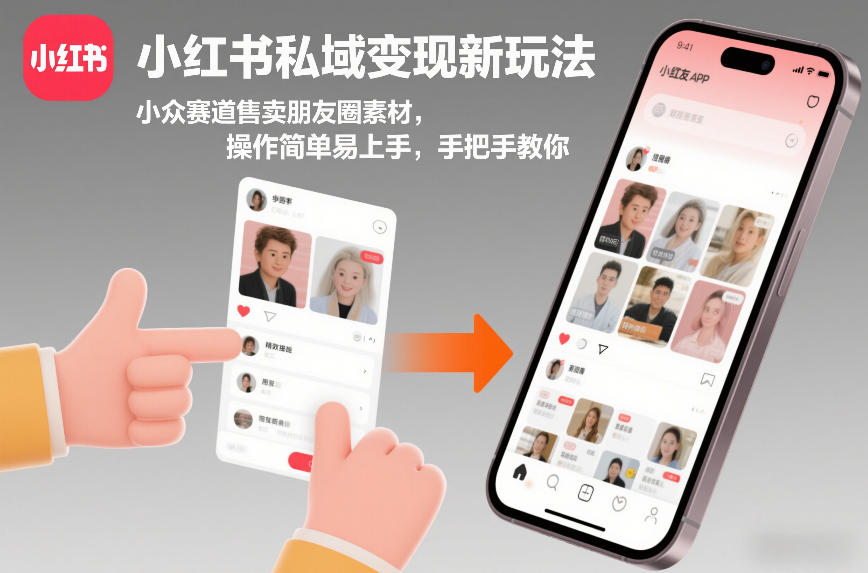 小红书私域变现新玩法，小众赛道售卖朋友圈素材，操作简单易上手，手把手教你-小白网创