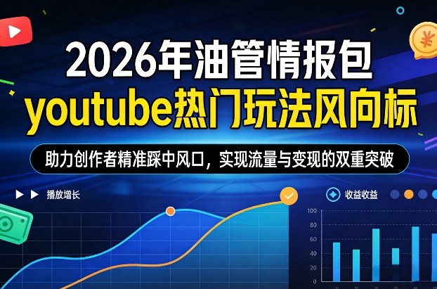 2026年油管情报包，youtube热门玩法风向标，助力创作者精准踩中风口，实现流量与变现的双重突破-小白网创