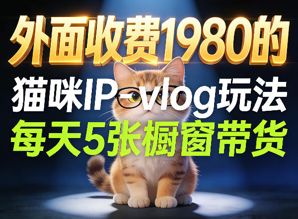 宠物赛道猫咪IP-vlog玩法，26条视频涨粉29W，每天5张橱窗带货拆解-小白网创