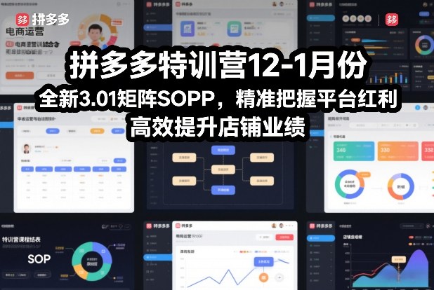 拼多多特训营12-1月份，全新3.01矩阵Sop，精准把握平台红利，高效提升店铺业绩-小白网创