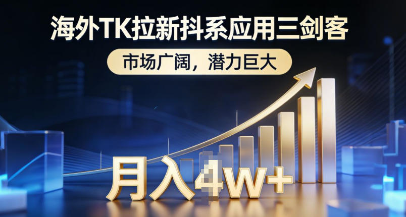 海外TK拉新抖系应用三剑客，市场广阔，潜力巨大，月入1w+-小白网创