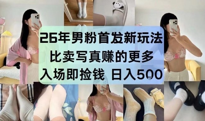 26年男粉首发最新3.0玩法，独此一家，比卖写真賺的更多，入场即捡钱，日入5张【揭秘】-小白网创