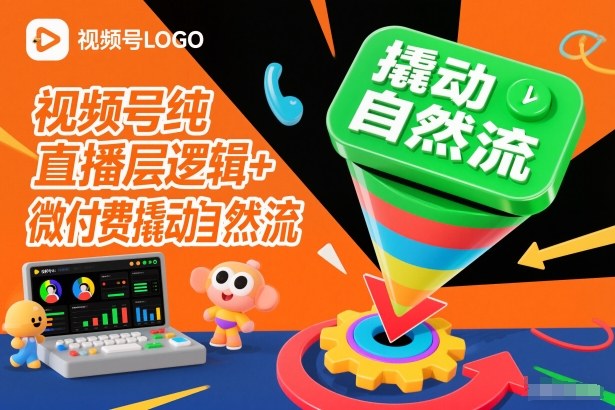 视频号纯直播底层逻辑+微付费撬动自然流-小白网创