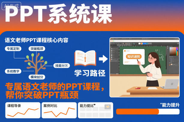 PPT系统课,专属语文老师的PPT课程,帮你突破PPT瓶颈-小白网创