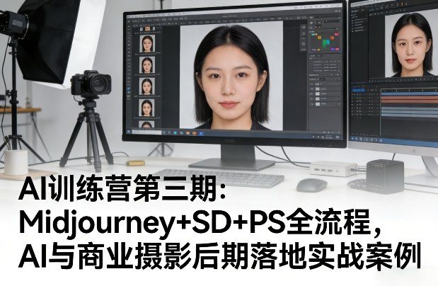 AI训练营第三期：Midjourney+SD+PS全流程，AI与商业摄影后期落地实战案例-小白网创