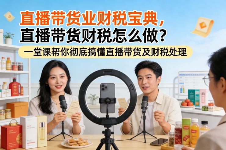 直播带货业财税宝典，直播带货财税怎么做？一堂课帮你彻底搞懂直播带货及财税处理-小白网创