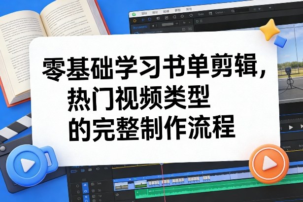 零基础学习书单剪辑，热门视频类型的完整制作流程（更新2026）-小白网创