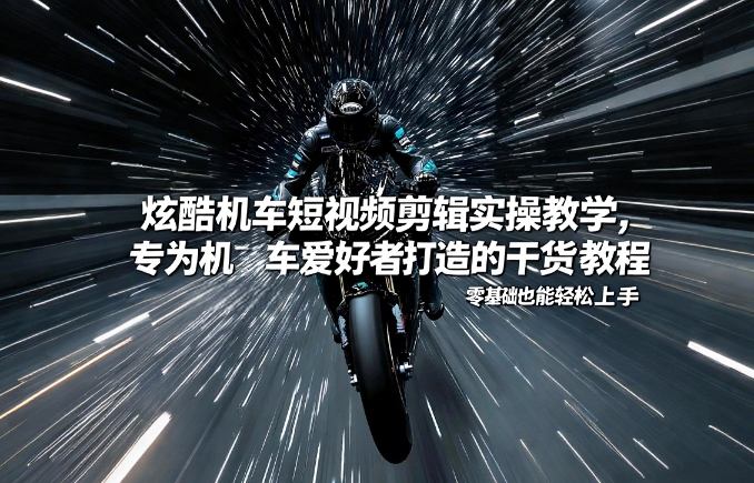 炫酷机车短视频剪辑实操教学，专为机车爱好者打造的干货教程，零基础也能轻松上手-小白网创