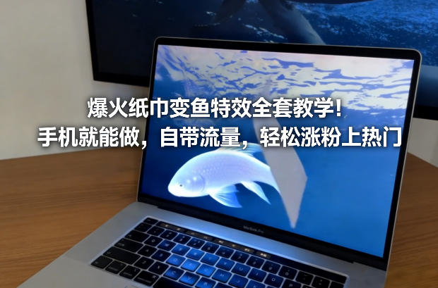 爆火纸巾变鱼特效全套教学！手机就能做，自带流量，轻松涨粉上热门-小白网创