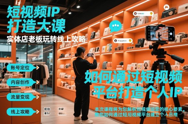 短视频ip打造大课,实体店老板玩转线上攻略-小白网创