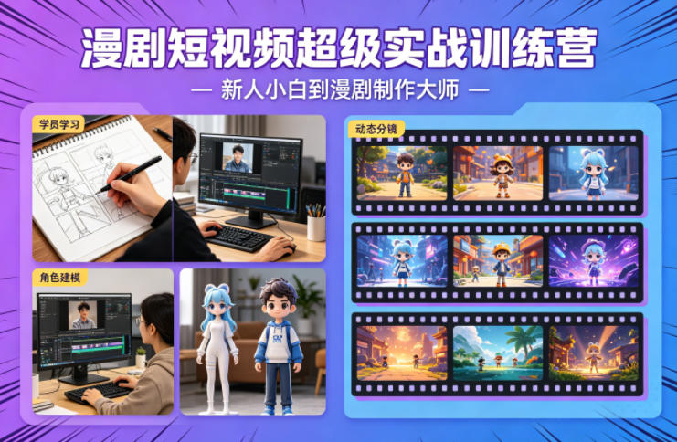 漫剧短视频超级实战训练营，新人小白到漫剧制作大师-小白网创