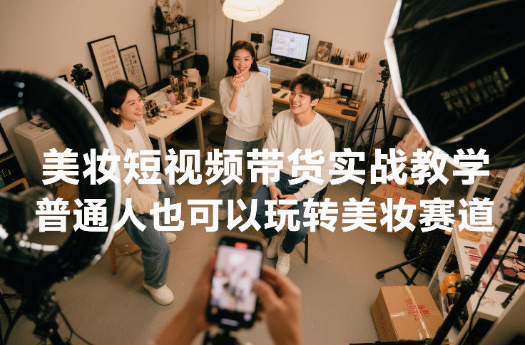 美妆短视频带货实战教学，普通人也可以玩转美妆赛道-小白网创