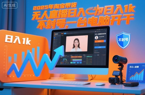 2025年淘宝带货,无人直播日入1k,不封号,一台电脑开干-小白网创