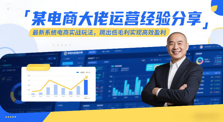 某电商大佬运营经验分享，最新系统电商实战玩法，跳出低毛利实现高效盈利-小白网创