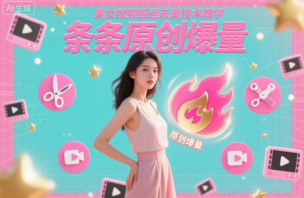 美女视频搬运去重技术教学,条条原创爆量-小白网创