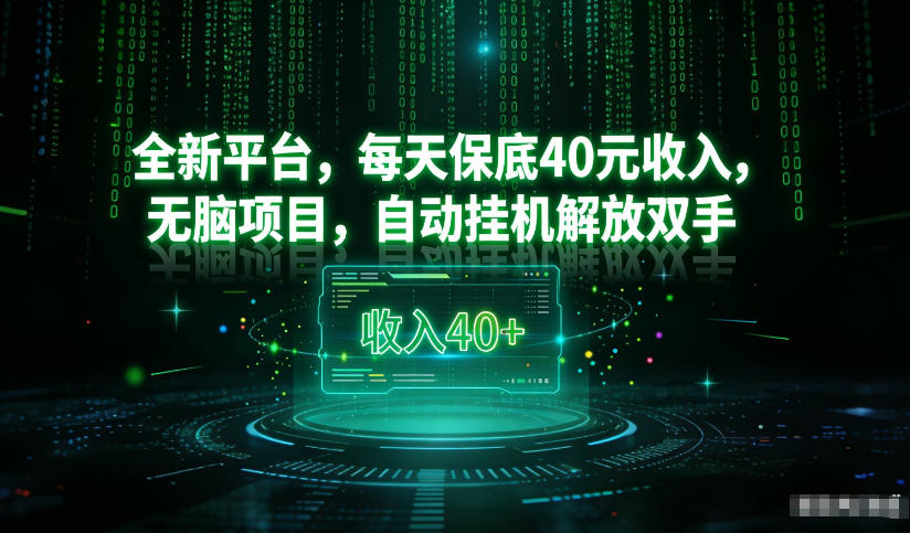 最新看广平台,每天保底30-4米,无脑项目,自动挂G解放双手【揭秘】-小白网创